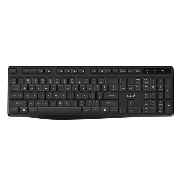 کیبورد بی‌سیم Genius KB-7200 مشکی، نمای کامل صفحه‌کلید