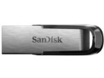 نمای نزدیک از فلش مموری SanDisk Ultra Flair CZ73 با بدنه فلزی براق