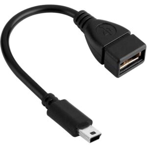 نمای کلی کابل تبدیل 5 پین به USB مادگی 90 درجه 19 سانتی متری برند Planet