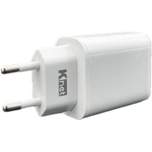 شارژر دیواری کی‌نت K-WCUAUC20W با خروجی USB-C و طراحی سفید رنگ